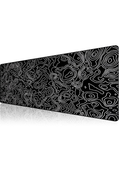 KlasseGear Pro Black Map Lines 120x60 Cm Xxxl Gaming Oyuncu Mouse Pad Mousepad