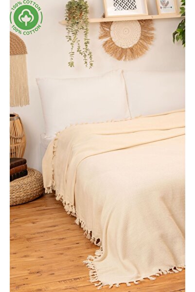 DNR قطن طبيعي، ناعم، بيكيه فردي، غطاء مقعد، غطاء متعدد الأغراض 130x180 سم.