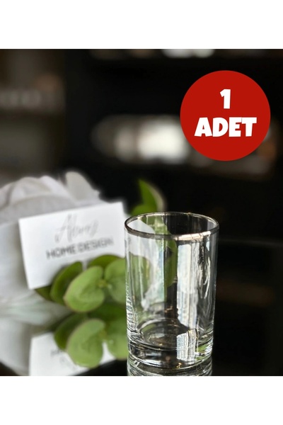ABROZ HOME DESIGN Kahve Yanı Su Bardağı 1 Adet /gümüş Şeritli