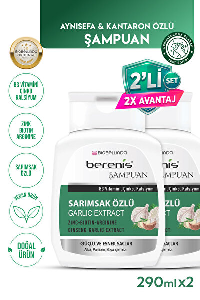 BioBellinda Doğal Berenis Sarımsak Özlü Şampuan 290 ml (2'Lİ SET)
