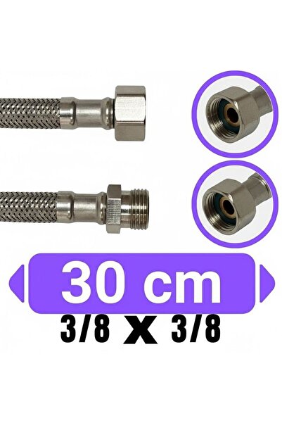 BUMAK 3/8 x 3/8 Çelik Örgü 30cm Rekorlu Klozet Taharet Bağlantı Hortumu Flex ...