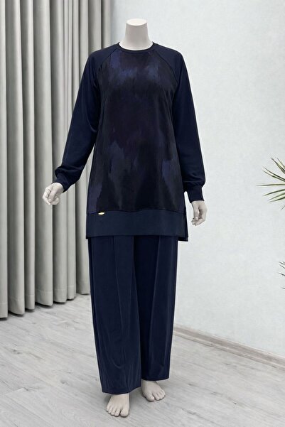 TRİPEN Bamboo Pique Hijab Set with Silk Kupra Fabric on the Front and Gold Zi...