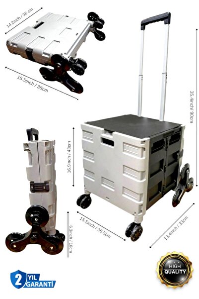 MOONSHOP Katlanır Merdiven Çıkabilen Portatif Çok Fonksiyonlu Koli Yük Paket ...