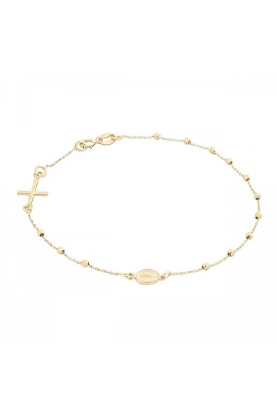 Sandra Ferretti Bratara Rozariu din Aur Galben de 14 K cu Lant Diamantat si Bile