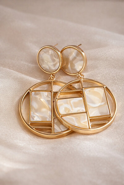 AYS Lumière Desenli Yuvarlak Küpe