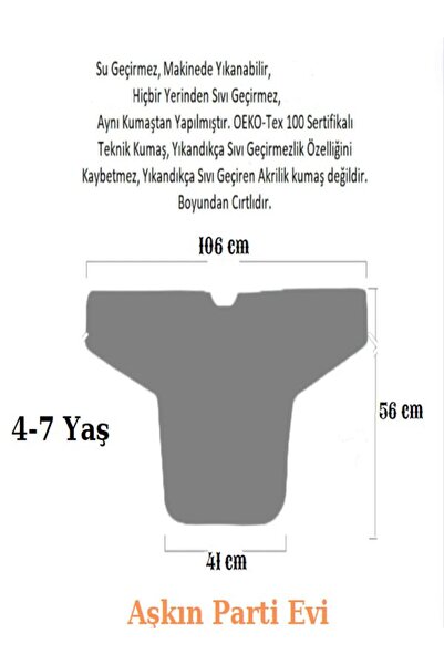 Aşkın Parti Evi 4-7 Yaş, Farm Sıvı Geçirmez, Makinede Yıkanabilir, Uzun Kollu Çocuk Faaliyet, Aktivite Boyama Önlüğü