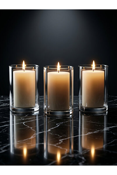 Paşabahçe 9X16 3'lü Silindir Mumluk (paşabahçe logolu)