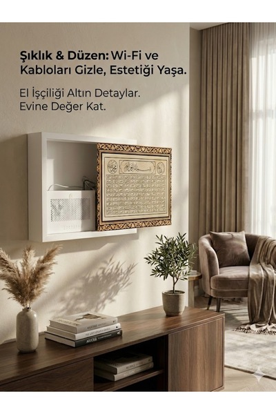 wudie Dekoratif Modem Saklama Kutusu Sürgülü Modem Kutusu Tablo Sigorta Panos...