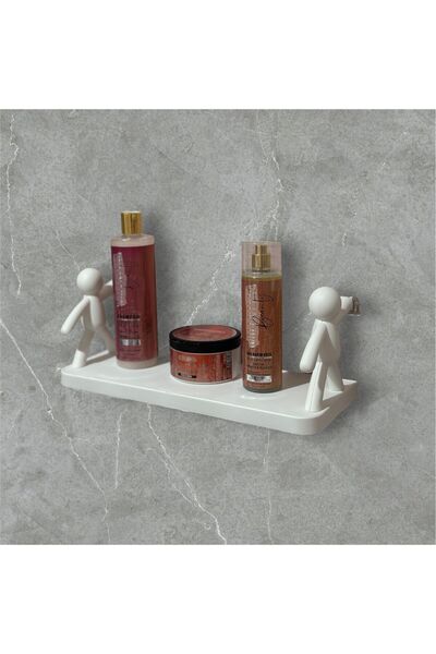 BAYSA Gri Rambo Süper Yapışkanlı Raf (Banyo ve Mutfak Raf) 14X34CM