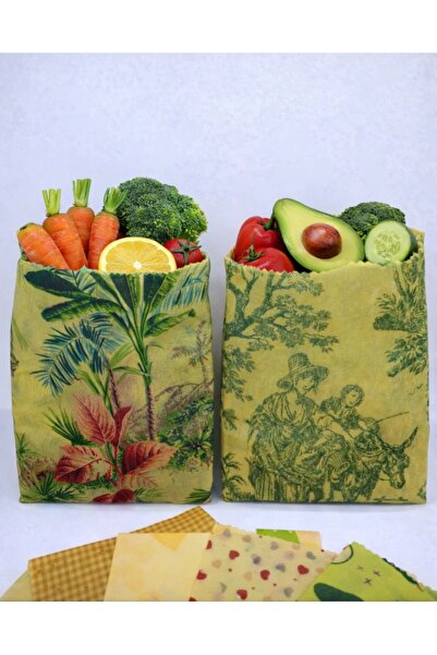 Vera Food %100Dogal Balmumu Gıda Saklama Bezi (Beeswax wraps)(35*30 Kese,35*3...