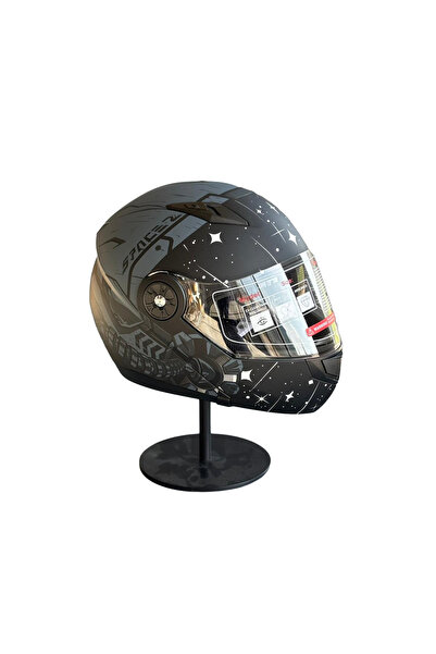 JK20 115 Güneş Vizörlü Çene Açılır Kask Z2 GREY