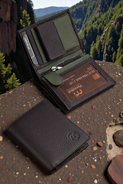 Mimodish 1.sınıf Işçilik Lüks Hakiki Deri Fermuarlı Gizli Göz Bozuk Para Cepl...