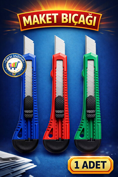 nistabolje 1 Adet Maket Bıçağı Büyük Boy Falçata Bıçak Ofis-Kırtasiye