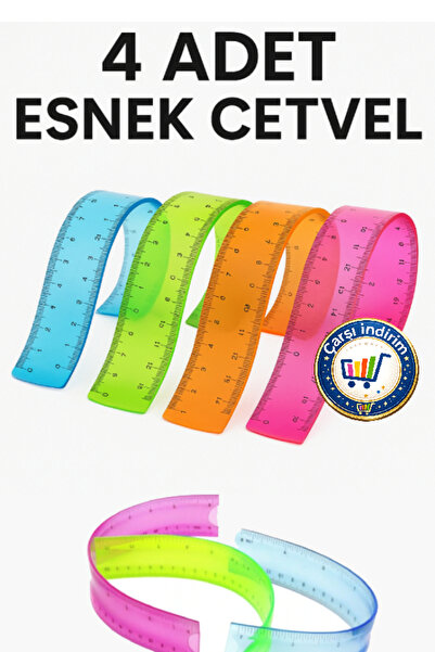 nistabolje 4 komada Elastično ravnala, izdržljiva i nelomljiva ravnala, 30 cm...