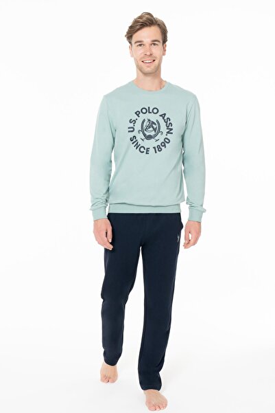 U.S. Polo Assn. Ανδρικό σετ πιτζάμες για το σπίτι με 2 κλωστές, χειμερινό, μα...