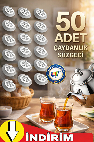 nistabolje 50 Adet Ekonomik Çaydanlık içi çay süzgeci demlik süzgeç Pratik sö...