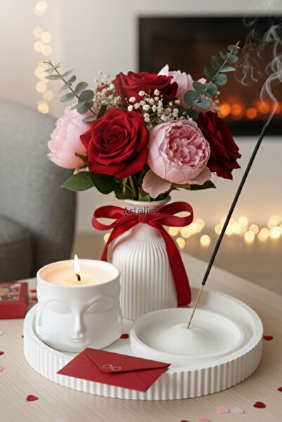 Arteliss Sunum Tepsili Meditasyon Seti Buddha Mum Vazo Tütsülük | İskandinav ...