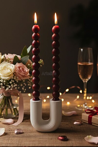 Arteliss Dekoratif U Form Şamdan | Çift Kollu Dekoratif Mumluk