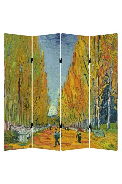 Genel Markalar Stellastore Vincent Van Gogh Lalle Des Alyscamps 4 Kanatlı Oda Bölücü Çift Taraflı Kanvas Paravan