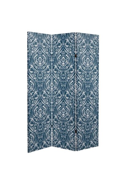 Genel Markalar Soyut 3 Kanatlı Oda Bölücü Çift Taraflı Kanvas Paravan