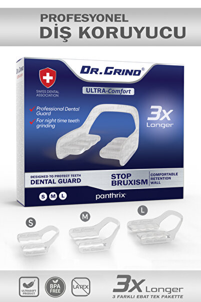 Panthrix Diş Gıcırdatma, Diş Sıkma, Çene Sıkma Önleyici Profesyonel Aparat, S...