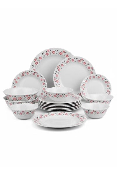 Laopala Diva طقم عشاء لاوبالا كلاسيك مكون من 44 قطعة - لون أحمر جريس، آمن للا...