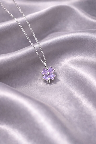 vogutima 4 Yapraklı Şans Yonca Kadın Kolye - Paslanmaz Çelik Zirkon Taşlı Kad...