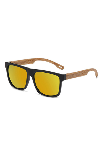 OEM Ochelari de soare polarizați UV400, lentile galbene, ramă Wayfarer neagră