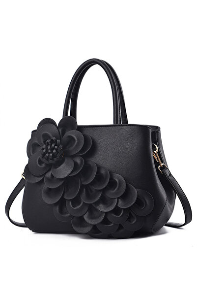 OEM Women's bag with decorative flower, shoulder strap, two fixed handles, 7 ...