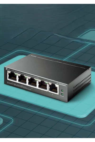 TP-LINK محول شبكة جيجابت قابل للتحكم من نوع POE بخمسة منافذ و65 واط، 4 منافذ ...