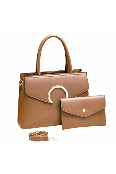 OEM Set geantă de damă cu portofel, 2 piese, piele ecologică, curea de umăr ș...