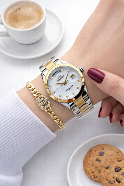 Slazenger Çelik Kordon 50 Mt Suya Dayanıklı Kadın Kol Saati Bileklik Bsl.09.2...