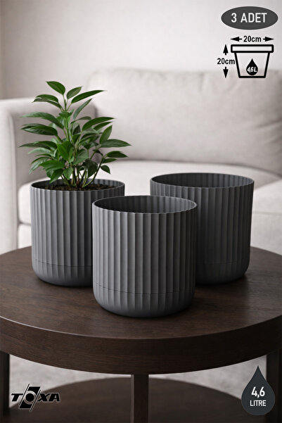 ToXA 3 Adet 5 Litre Sütun Saksı
