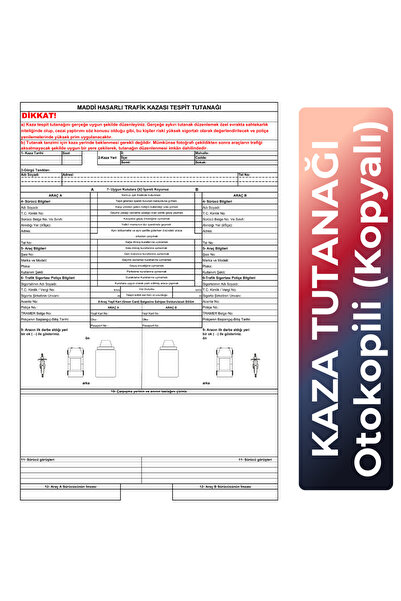 Organik Yolda 4 Adet Otokopili Kaza Tespit Tutanağı Güncel (2026)