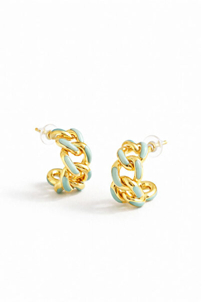 Leo'Stone Chain Model Colorful Enamel Ring Design Women's Steel Earrings