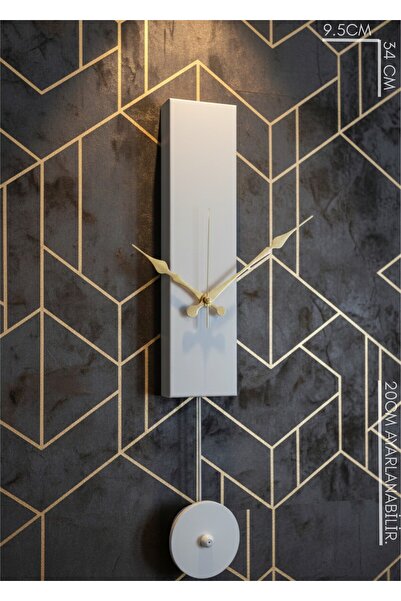 MOOCLOCK Jakar Model Dekoratif Metal Akar Sessiz Mekanizmalı Duvar Saati (Sar...