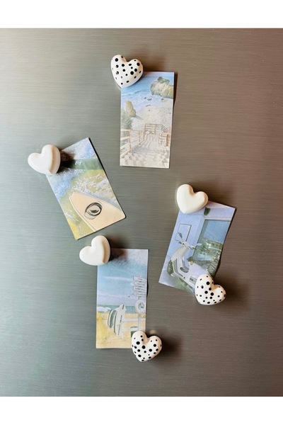 Gamy Crafts Magnet - Buzdolabı Magneti - Buzdolabı Süsü - 6'lı Kalpli Magnet ...
