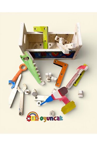 niloyuncak Ahşap Tamir Seti 30 parça boyanabilir