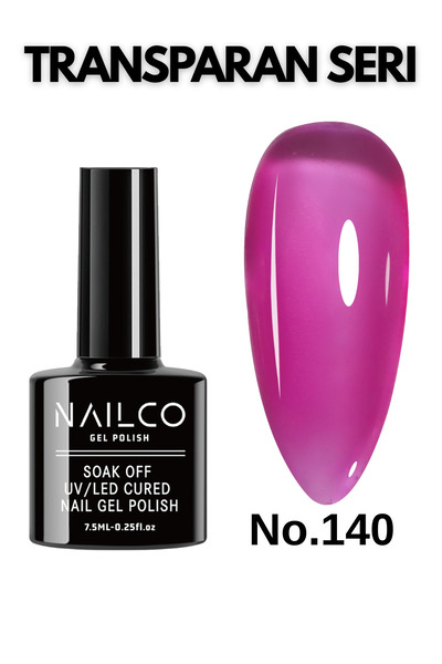 Naıl Co Uv Led Kalıcı Oje 7.5 ml Vitray Vitraj Transparan Seri Nailco 140