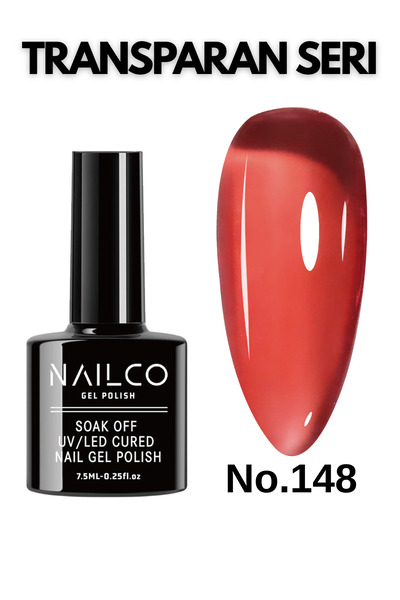 Naıl Co Uv Led Kalıcı Oje 7.5 ml Vitray Vitraj Transparan Seri Nailco 148