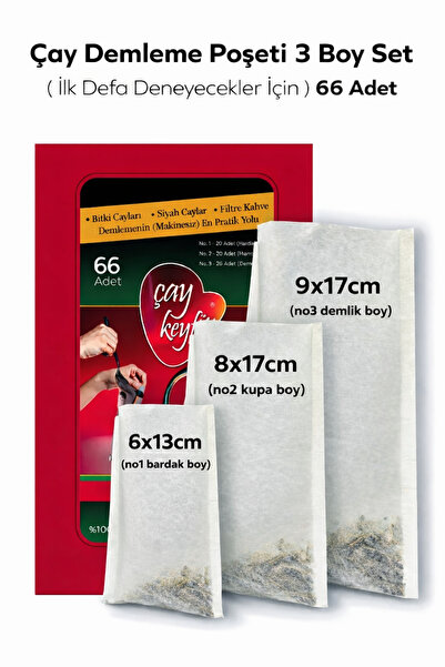 Çay Keyfi Çay Filtresi Çay Demleme Poşeti 3 Boy Set ( İlk Defa Deneyecekler İ...