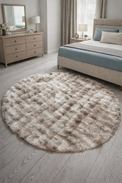 Halımax Ekstra Yumuşak Dokulu Multi Kahve Bubble Tavşan Tüyü Darcio Yuvarlak ...