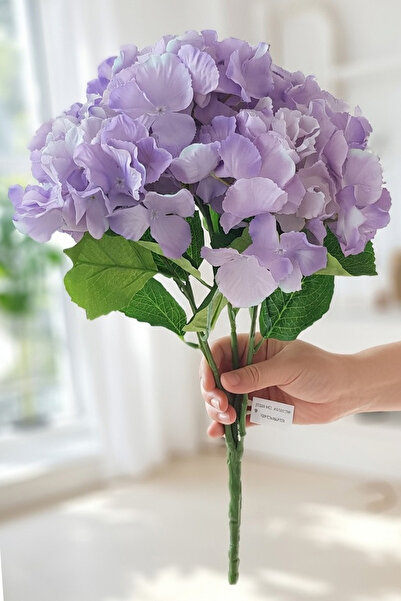 Adresiyapayçiçek Artificial Flower 5 Branches Lux Hydrangea Bunch Lilac