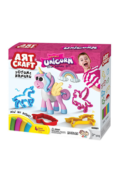 Art Craft Unicorn Hamur Seti 200 gr | Sağlık Testli Güvenli Oyun Hamuru | 3 Y...