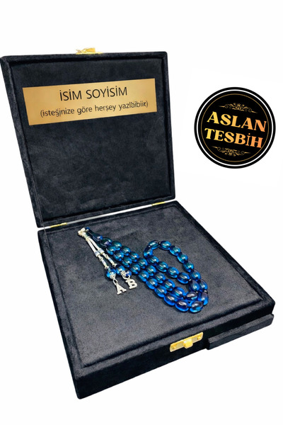 ASLANS TİCARET ORJİNAL ATEŞ KEHRİBAR TESBİH KİŞİYE ÖZEL PÜSKÜL TASARIM KUTULU