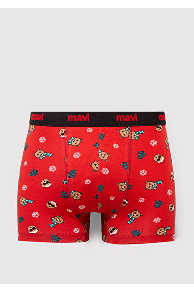 Mavi Yılbaşı Temalı Baskılı Boxer 0912135-32421