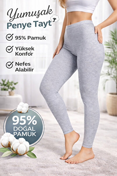 Medament RAHAT KALIP YÜKSEK BEL AĞLI GRİ PENYE TAYT