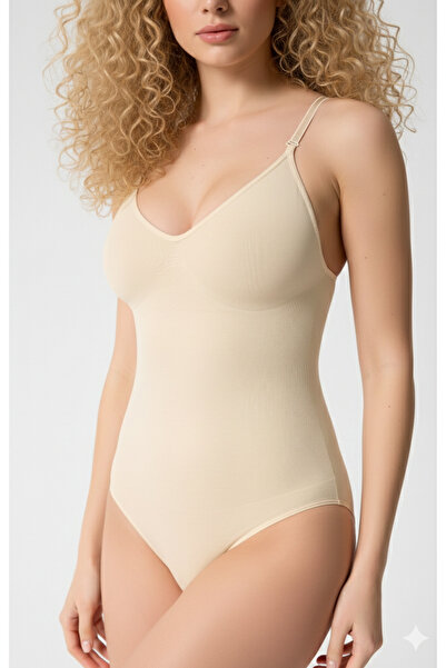 femmefinesse مشد بادي لشد الجسم مع خطافات سفلية بلون البشرة