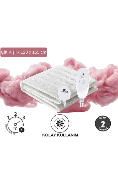 GREJ Q'Easy-Yeni Seri Çift Kişilik Elektrikli Battaniye- 120x155 cm