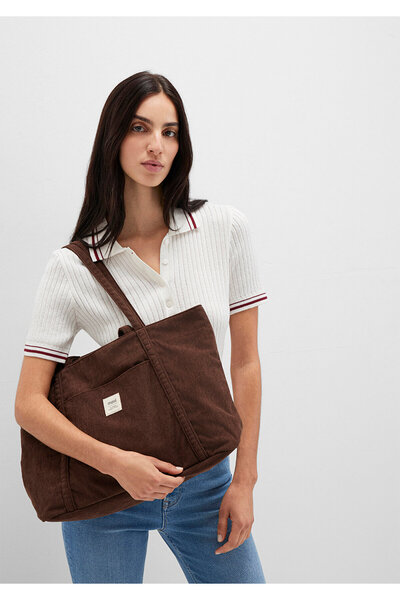 Mavi Brown Velvet Shoulder Bag 1913398-71595